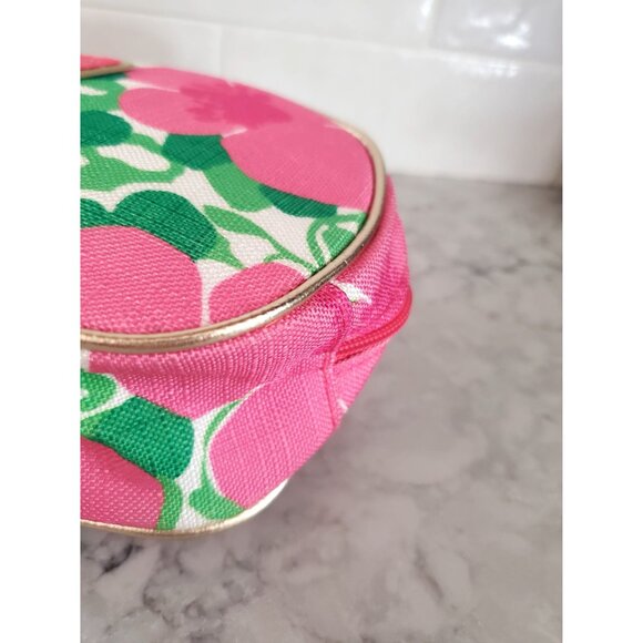Lilly Pulitzer For Estee Lauder Floral Cosmetic Bag With Pink & Green Design - Picture 6 of 13